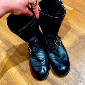 Jimmy Choo - rabbit fur lined moto boots